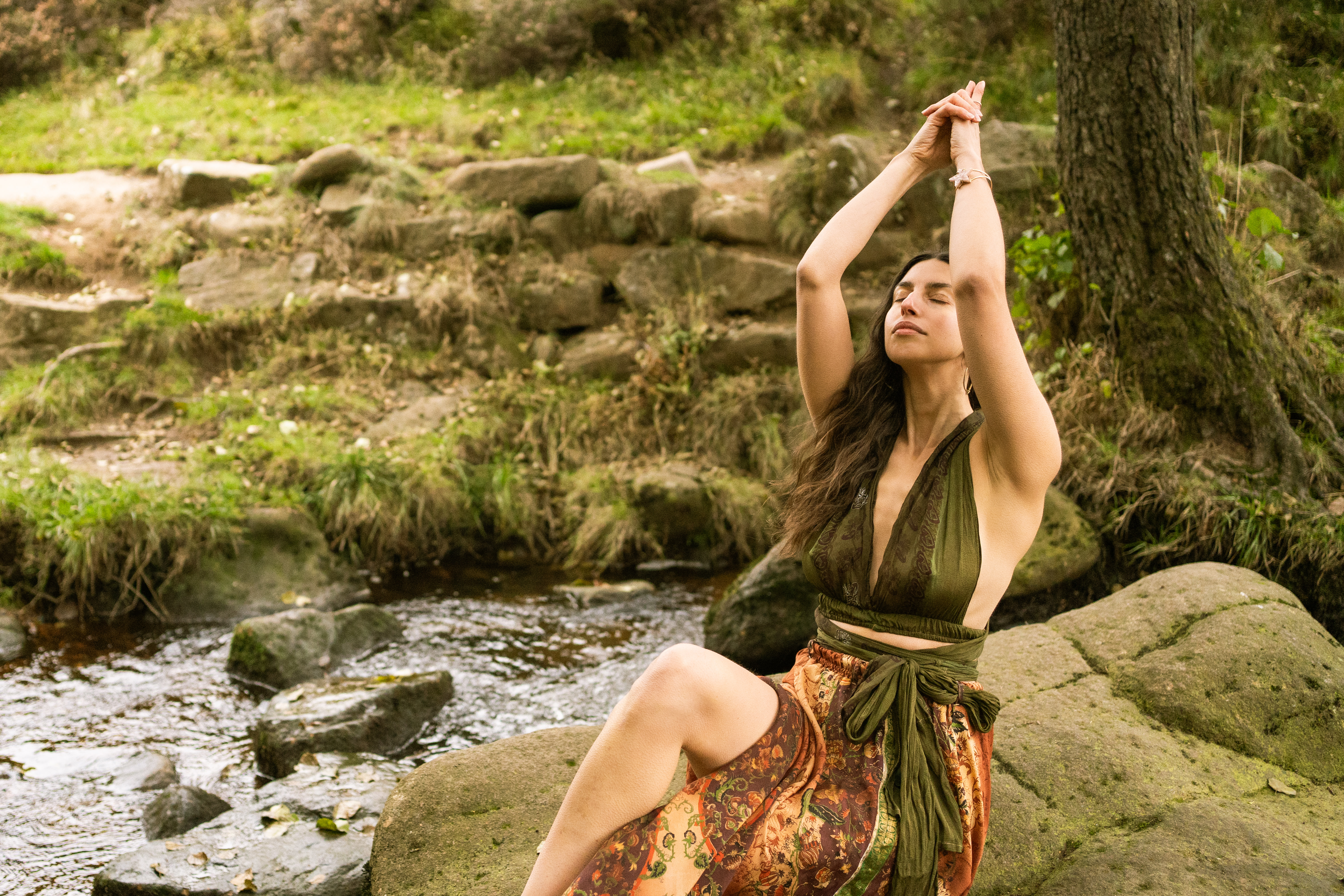 Layla holding space in a quiet, dreamlike setting